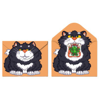 Папка-конверт на кнопке А4 (CENTRUM) 180мкм Кот с лягушкой арт.75702