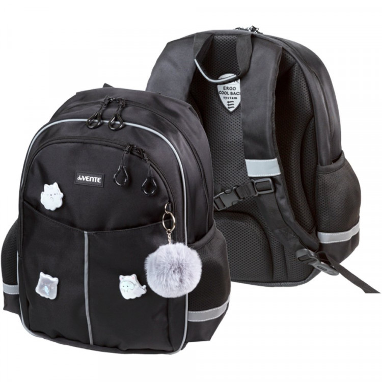 Рюкзак для девочек deVENTE Призрачное Мяу (Ghost Meow) сиреневый 37x28x16 см арт.7033606