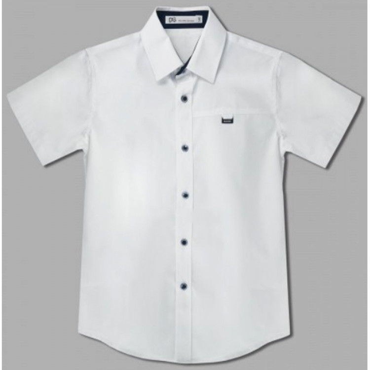 яяяСорочка детская короткий рукав размер 31/128-134-37/164-170 цвет белый Делорас арт.C71226S