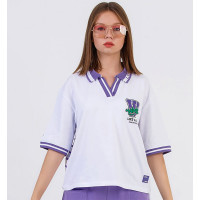 Футболка для девочки арт.LocoLoco 17341 размер 34/134-44/164 цвет сиреневый