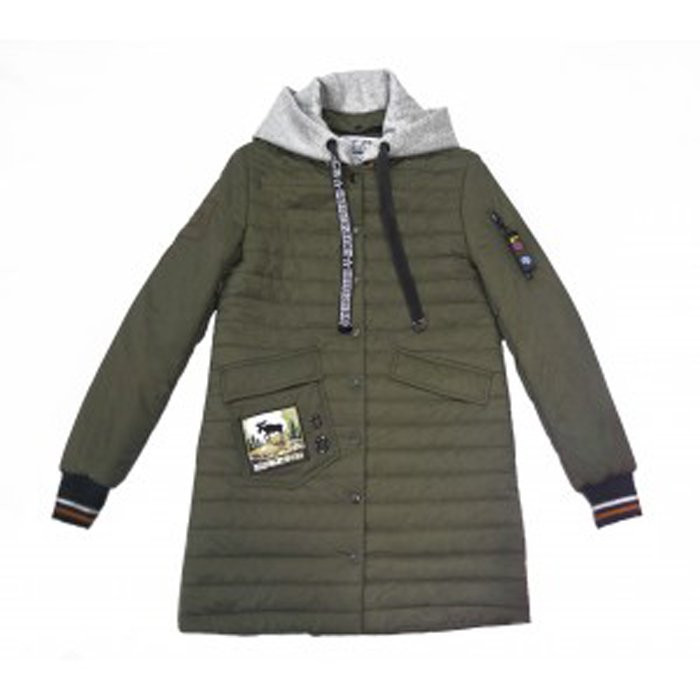 Куртка  для девочки (PurosPoro) арт.PG18-306 размерный ряд 32/128-40/152 цвет хаки