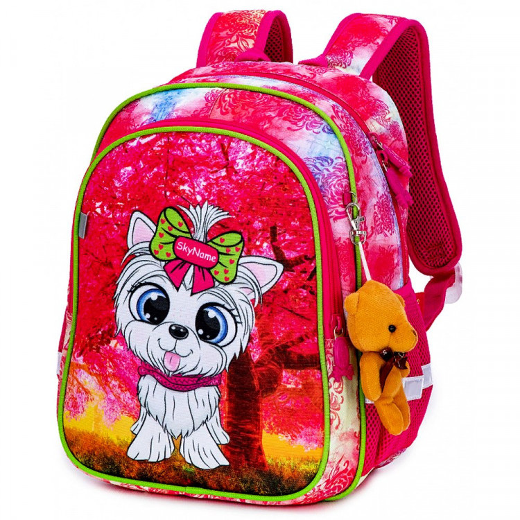 Рюкзак для девочки школьный (SkyName) + брелок арт.R5-004 29х17х37см