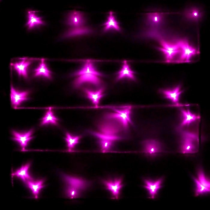 Гирлянда электрическая для дома точечная 24м 300LED цвет розовый (светлый провод) 8режимов арт.128-007