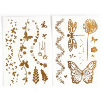 Татуировка на тело "Бабочки" 10*15см 2шт/наб цв.золотоарт.5160975