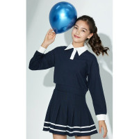 Джемпер-обманка для девочки (Делорас) длинный рукав цвет синий арт.Z63603 размерный ряд 34/134-46/170