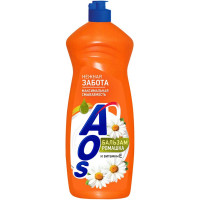 Моющее средство для посуды AOS 900мл  бальзам Ромашка и Витамин Е (Ст.12)