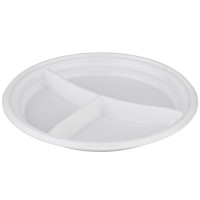 Тарелка пластиковая 3-секционная d-205мм, упаковка 100шт. (Ст.100/1800)