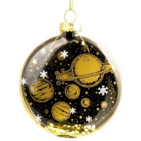 Украшение на ёлку стекло (форма Медальон) 08,5см "Планеты" арт.81798