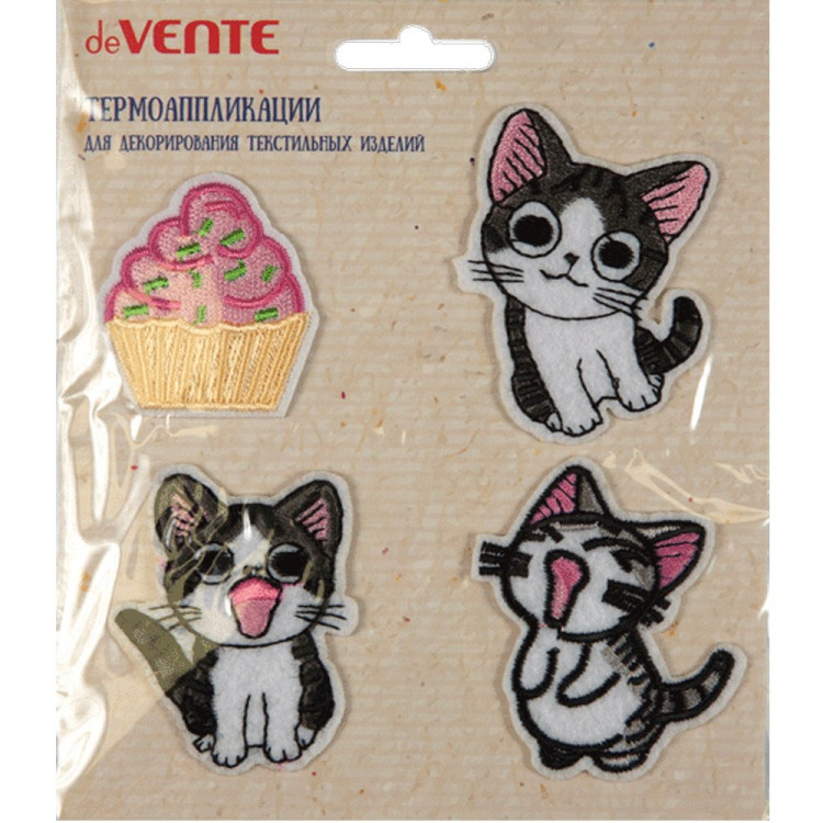 Набор термоаппликаций для текстиля (deVENTE) Sweet Cats 4 штуки арт.8002226