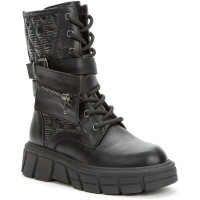 Ботинки для девочки (KEDDO) черный верх-искуственная кожа подкладка - шерсть  артикул 528206/25-01