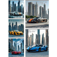 Тетрадь А5 клетка 48 листов скоба (Prof-Press) Спортивные машины лён серебро ассорти арт.Т48-6475