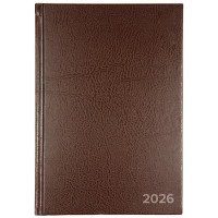 Ежедневник датированный 2026 "Attomex" A5 (140x210 мм) 336 стр, офсет 60 г/м², твердая обложка из бумвинила, тиснение фольгой, бордовый