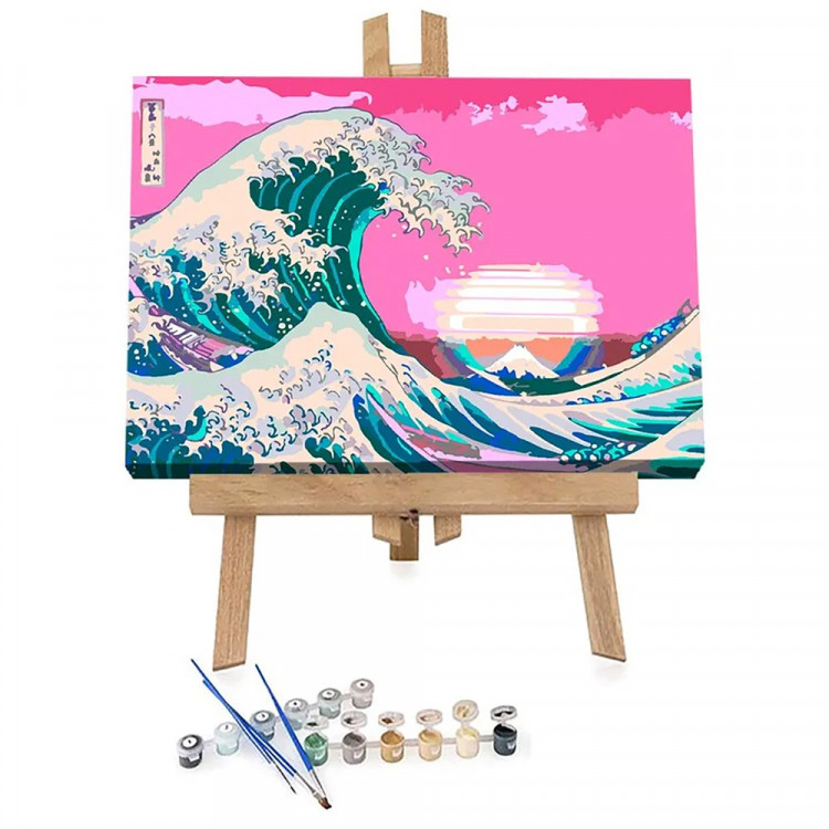 УЦЕНКА БЕЗ КРАСОК Картина по номерам 30x40см (RedPanda) Неоновая Волна  арт.p54280