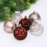 Набор шаров 06см 06шт/наб. "Фантазия" цв.шоколад/шампань арт.201-5136