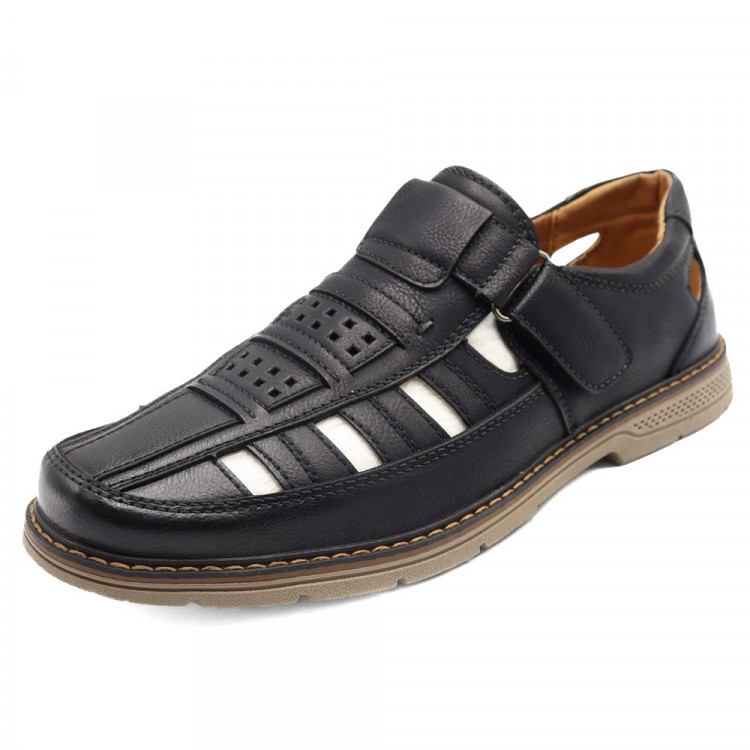 Полуботинки для мальчика (Trio Shoes) черный верх-искусственная кожа подкладка-искусственная кожа размерный ряд 40-45 артикул nz-A5015-1