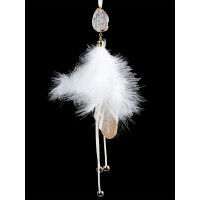 Украшение декор.подвесное (перья) "Нежность" 28см цв.белый арт.90878