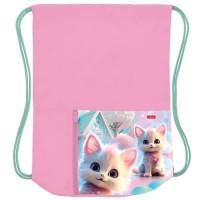 Сумка для сменной обуви 2 отделения (Hatber) Кошка Зефирка 340х410мм с карманом арт.NMn_30061