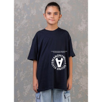 Футболка для мальчика арт.DMB 7545 размер 34/134-44/164 цвет темно-синий