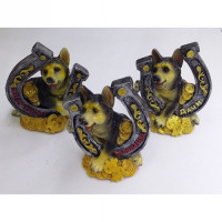 Копилка символ года Собака в подкове с пожеланием 9см арт.200-290