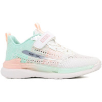 Кроссовки для девочки (Kapika) белый/зеленый верх- текстиль/ искусственная кожа  подкладка-текстиль размерный ряд 31-35 артикул 72436-1