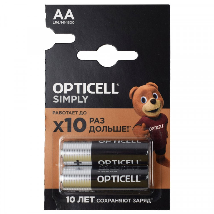 Батарейки Duracell (OPTICELL)  LR06 (АА) алкалиновые BL2 (цена за упаковку) OPTICELL (Ст.2/10) отрывной