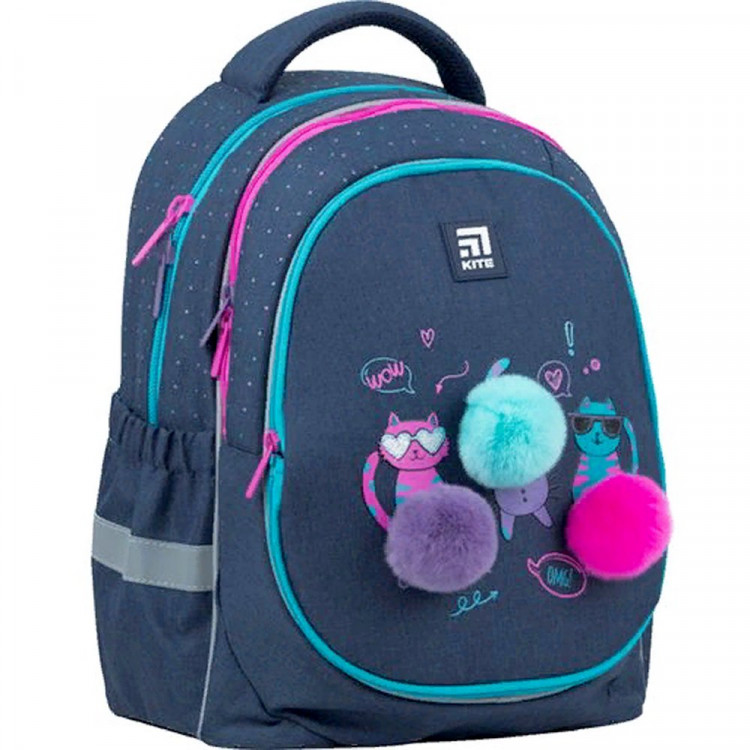 Ранец для девочек школьный (KITE) Education Wow Cats 38x28x16 см арт.K22-700M(2p)-1