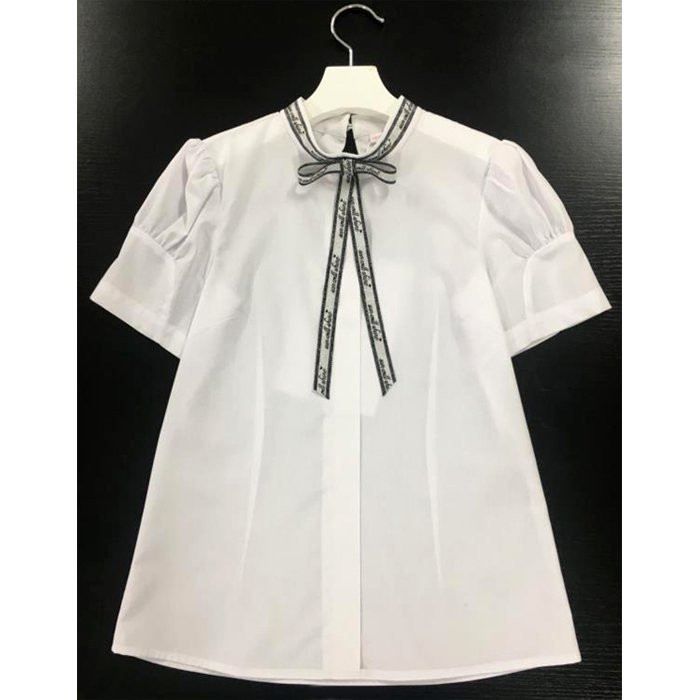 Блузка для девочки (Чудо мое) короткий рукав цвет белый арт.B 75010 размерный ряд 34/134-44/164