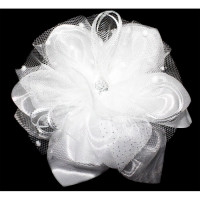 Бант для волос белый Arco Carino 18см арт.115