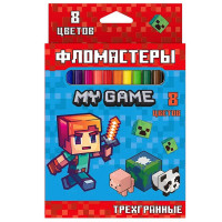 Фломастеры (CENTRUM) My game 8 цветов трехгранные картонная упаковка арт.77221