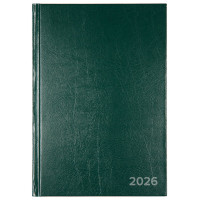 Ежедневник датированный 2026 "Attomex" A5 (140x210 мм) 336 стр, офсет 60 г/м², твердая обложка из бумвинила, тиснение фольгой, темно-зеленый