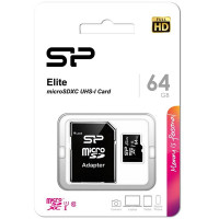 Карта памяти 64GB microSD, Silicon Power Elite microSDXC Class 10 UHS-I