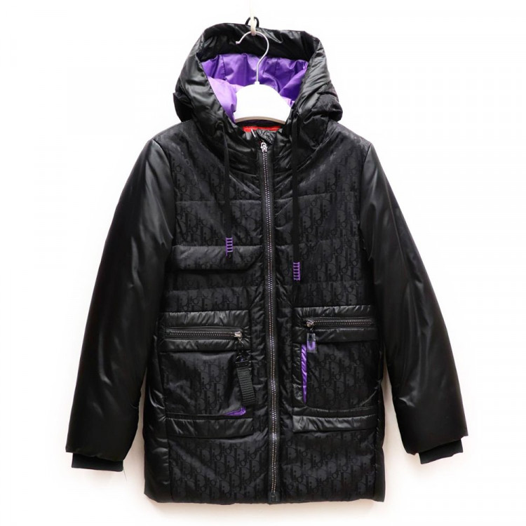 Куртка осенняя для девочки (Fengshuoda) арт.hty-219-3-1 размерный ряд 36/140-44/164 цвет черный