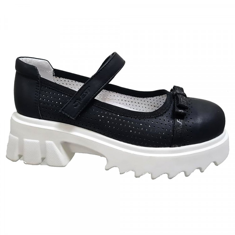 Туфли для девочки (FLAMINGO) черные верх-искусственная кожа подкладка-натуральная кожа размерный ряд 34-39 арт.232T-G6-3811