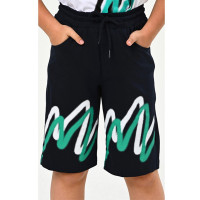 Бриджи для мальчика артикул 3069 размерный ряд 30/116-34/134 цвет черный/изумруд