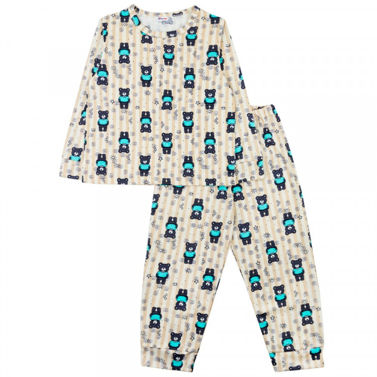 Пижама для мальчика (Юлала) артикул 0936100704 (лонгслив+брюки) размерный ряд 28/98-34/128 цвет бежевый
