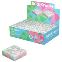 Ластик (ErichKrause) Geometric 32*32*11мм микс арт.60783 (Ст.36)