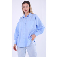 Блузка для девочки (MULTIBRAND) длинный рукав цвет голубой арт.470456 размерный ряд 42/158-48/176