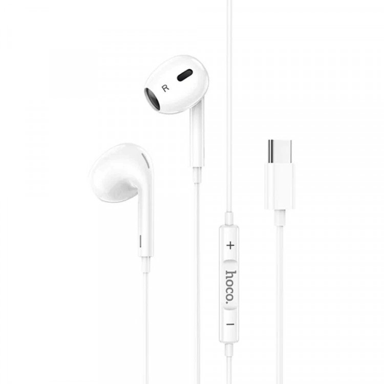 Наушники проводные HOCO M101 Max Crystal grace wire-controlled earphones, белый