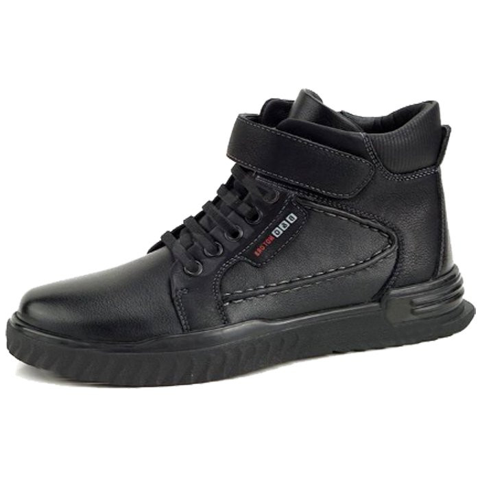 Ботинки для мальчика (B&G) черные верх-искусственная кожа подкладка - байка размерный ряд 32-37 арт.  RC51_5978-6A