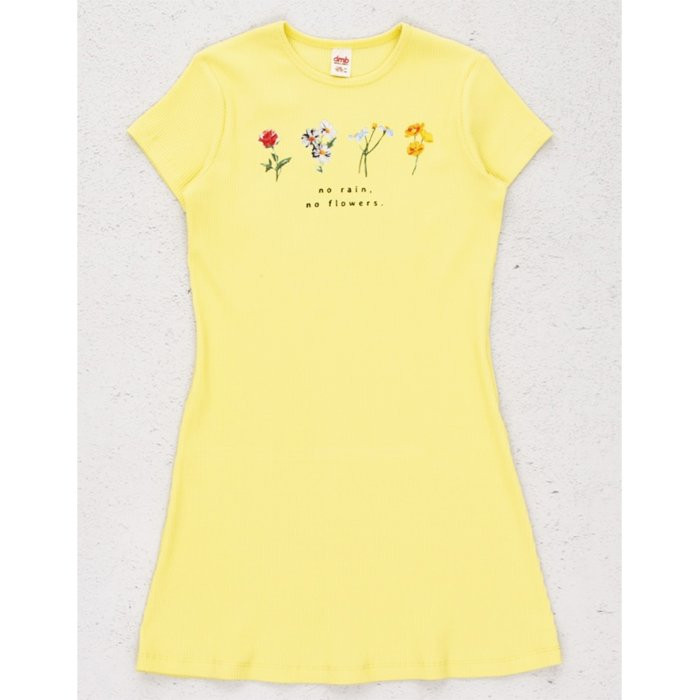 Платье для девочки арт. DMB 2733 размер 32/128-44/164  цвет желтый