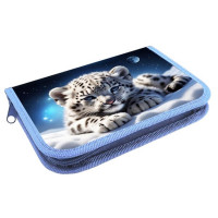 Пенал 1 отделение с откидной планкой (ОНИКС) ПКТ 07-20 Снежный барсик 190х130мм полиэстер арт.87660