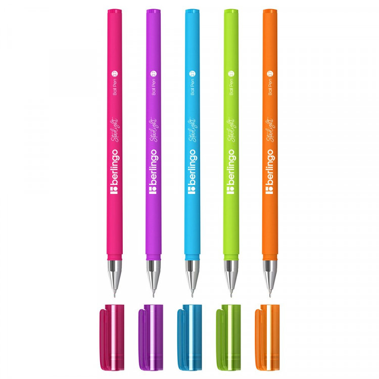Ручка шариковая не прозрачный корпус (BERLINGO) Starlight синяя, 0,7мм, игла арт.CBp_07250