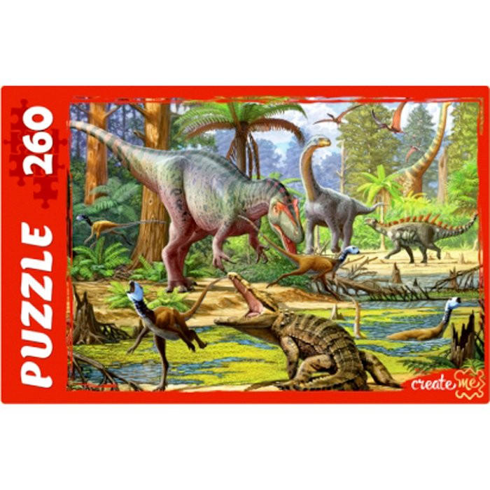 Пазл 260 элементов Мир динозавров (РК) арт П260-1638