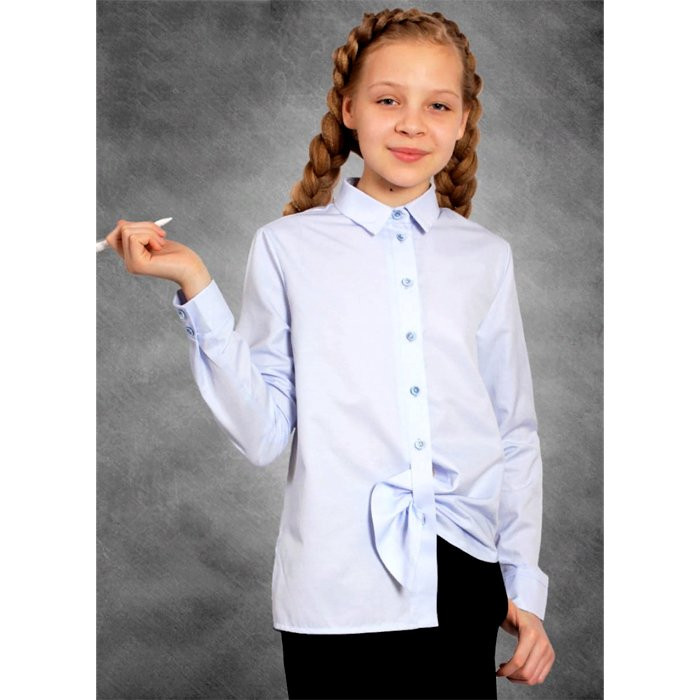 Блузка для девочки (Yanny) длинный рукав цвет голубой арт.2125 размерный ряд 36/140-44/164