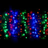 Гирлянда электрическая уличная занавес Дождь 3*2,5м 480LED цвет мульти (светлый провод) 8режимов арт.183-256