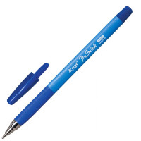 Ручка шариковая н/прозрачный корпус резиновый упор (BEIFA) ОФИС арт.КА124200CS-BL антискользящая синяя (Ст.12/144)