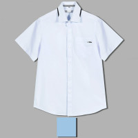 Сорочка детская (Делорас) короткий рукав цвет голубой арт.71603CS на кнопках