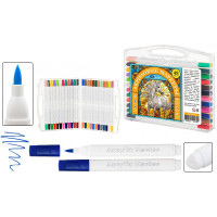 Маркеры для скетчинга акриловые (MC Basir) Лошадь 48 цветов кисть пластиковая упаковка арт.МС-7507-48