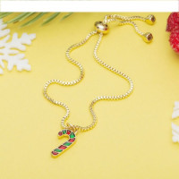 Браслет карнавальный "Леденец" красно-зеленый в золоте арт.2240273