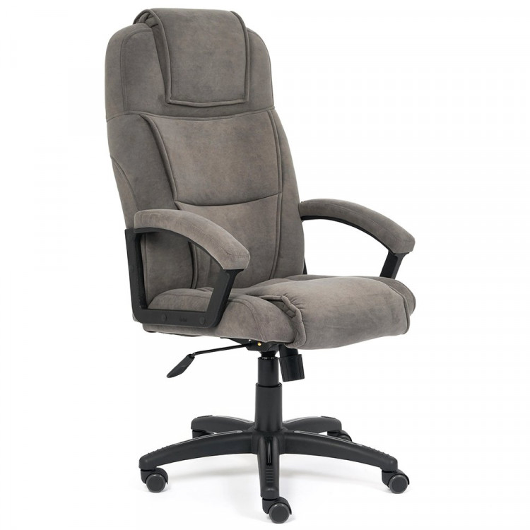 Кресло для руководителя пластик/флок BERGAMO серый (29)